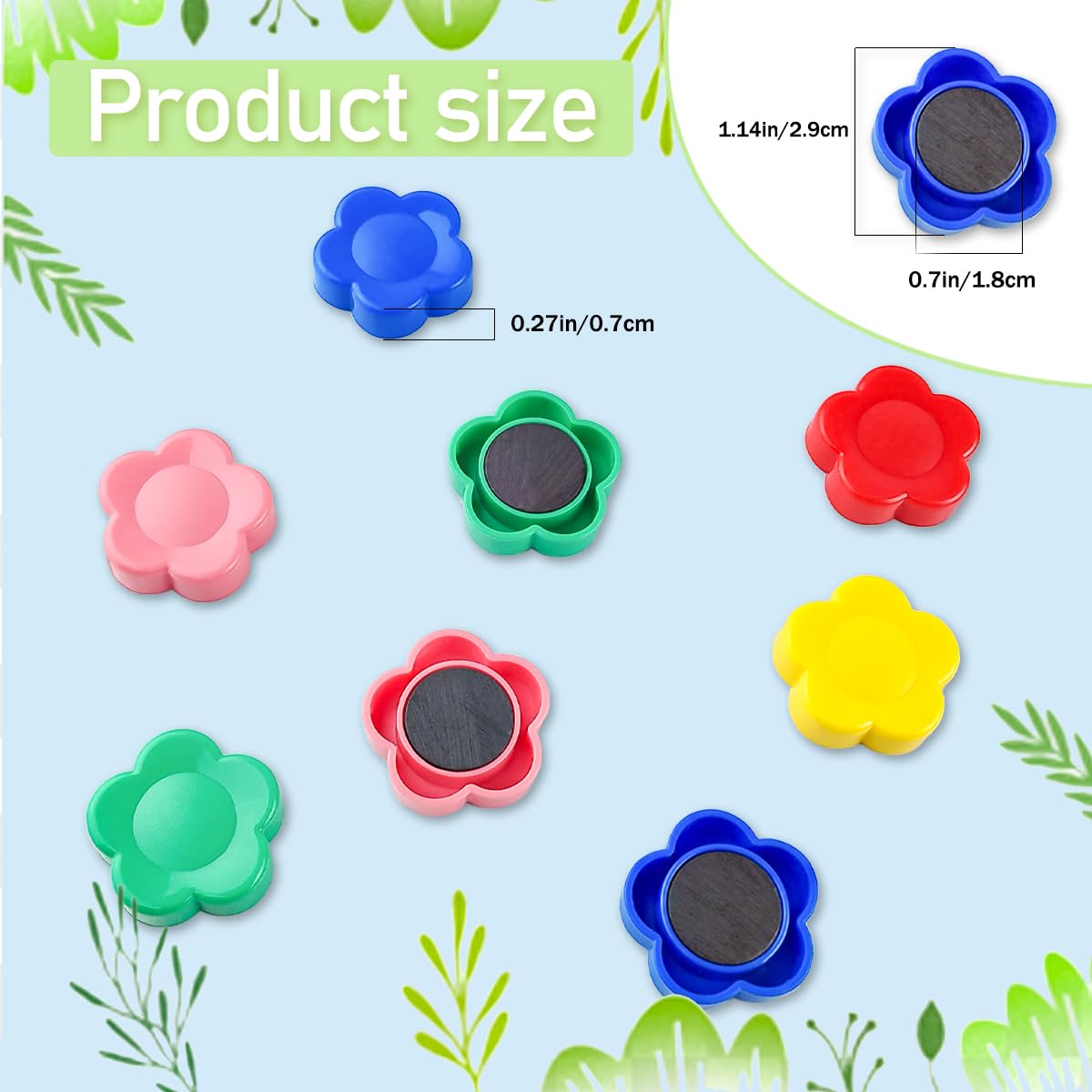 Qualsen Fridge Magnets, Flower Shape Cute Magnets For Fridge Magnet, Refrigerator Magnets, Small Magnets For Whiteboard Magnets