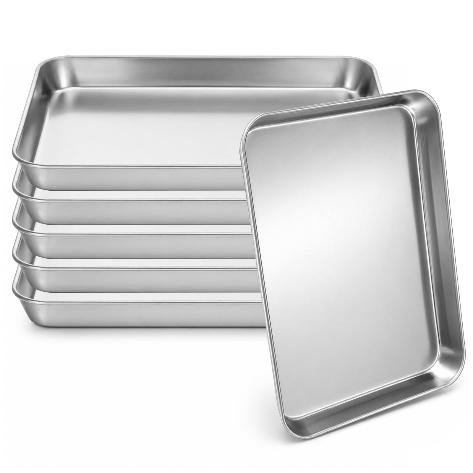ZTNUOXUE 6 Pcs Metal Baking Sheet Pans for Oven, 10 X 8 X 1 Inch Metal Tray