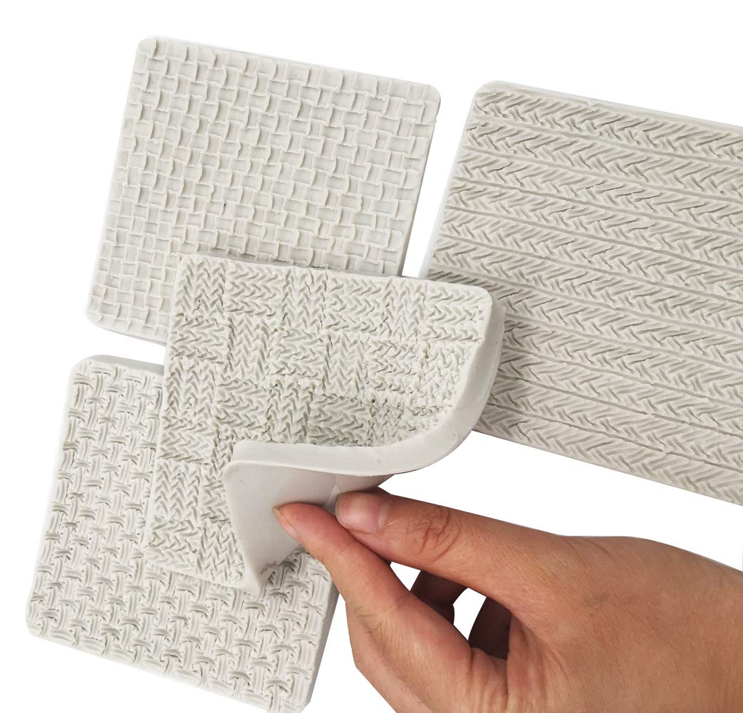 Fondant Impression Mat, Sweater Texture Design Silicone Cake Decorating Supplies For Cupcake Wedding Cake Decoration