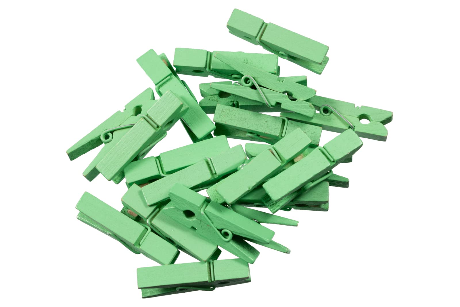 Jam Paper Wood Clip Clothespins - Standard - 1 3/8 Inch - Green - 20 Clothes Pins/Pack