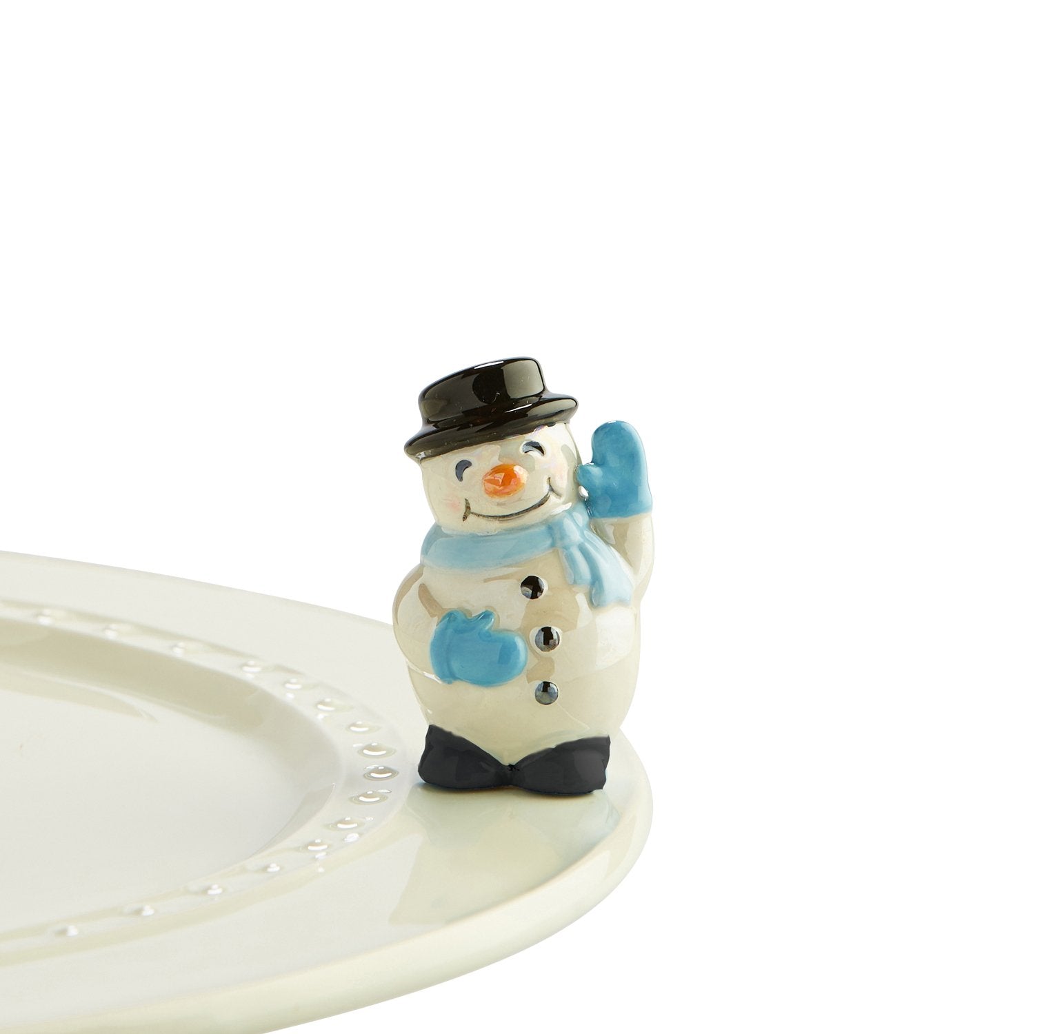 Nora Fleming Frosty Pal (Snowman)  Handpainted Ceramic Christmas Decor  Winter Minis For The Home And Office
