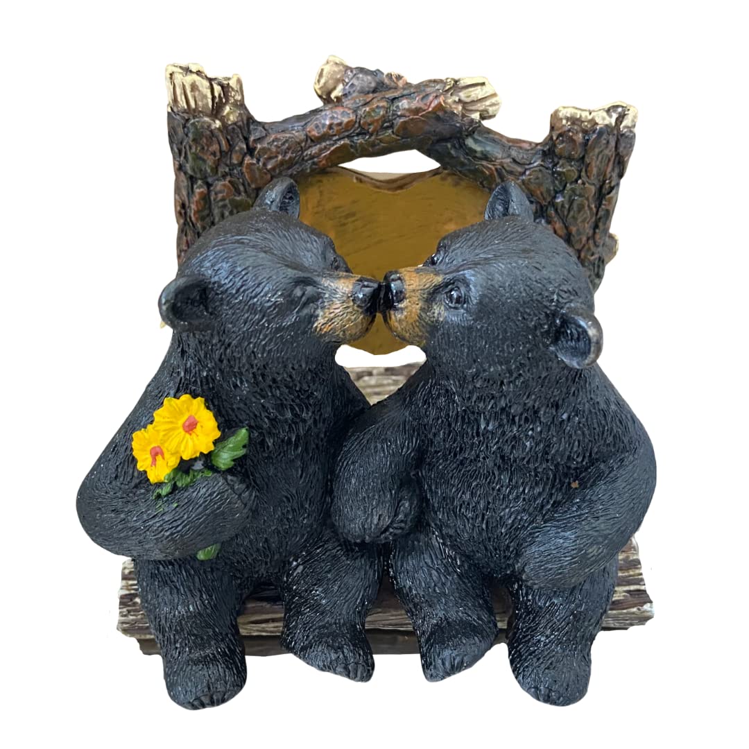 Comfy Hour Western Retro Collection Resin Craft Lover Bears Kissing Napkin Holder Black