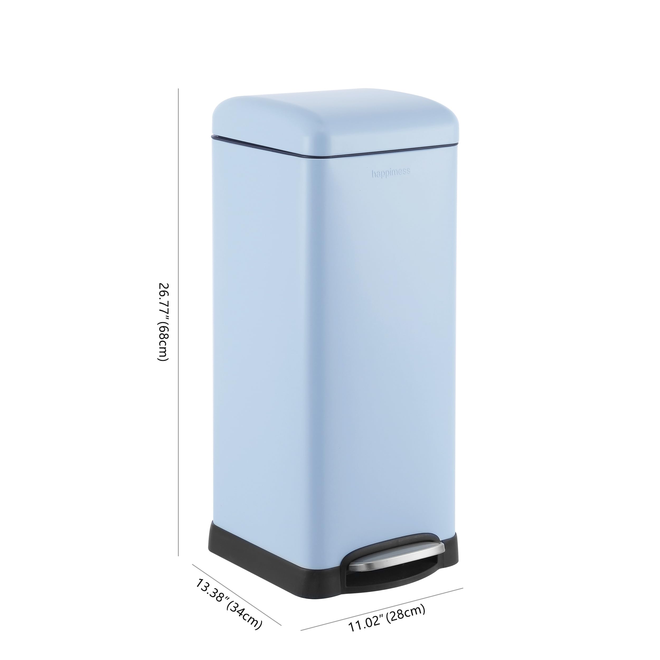 Happimess Hpm1007I Betty Retro 8-Gallon Step-Open Trash Can, Fingerprint Resistant, Modern, Minimalistic For Home, Kitchen, Laun