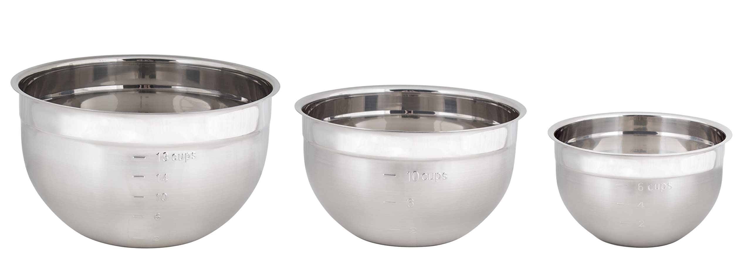 Kitchengrips Stainless Steel Mixing Bowl 3Piece/Set 1.5, 3, 5 Quart