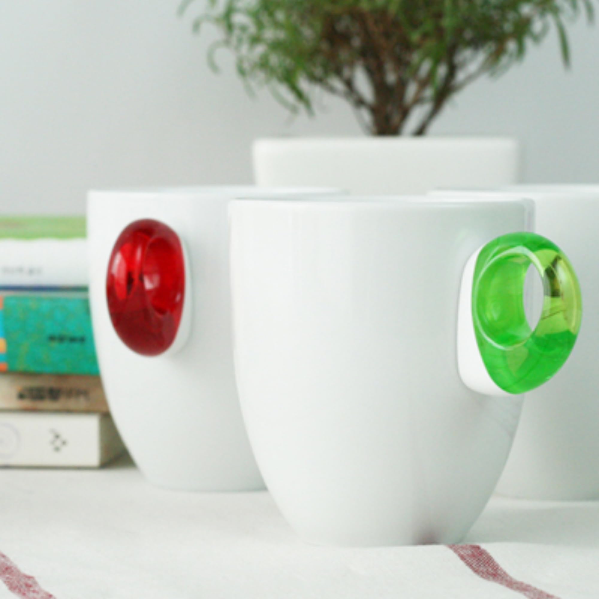 Guzzini Everyday Mug With Handle - Ocean Blue | Porcelain & Plastic - Bpa-Free Microwave & Dishwasher Safe | Novelty Coffee Mug,