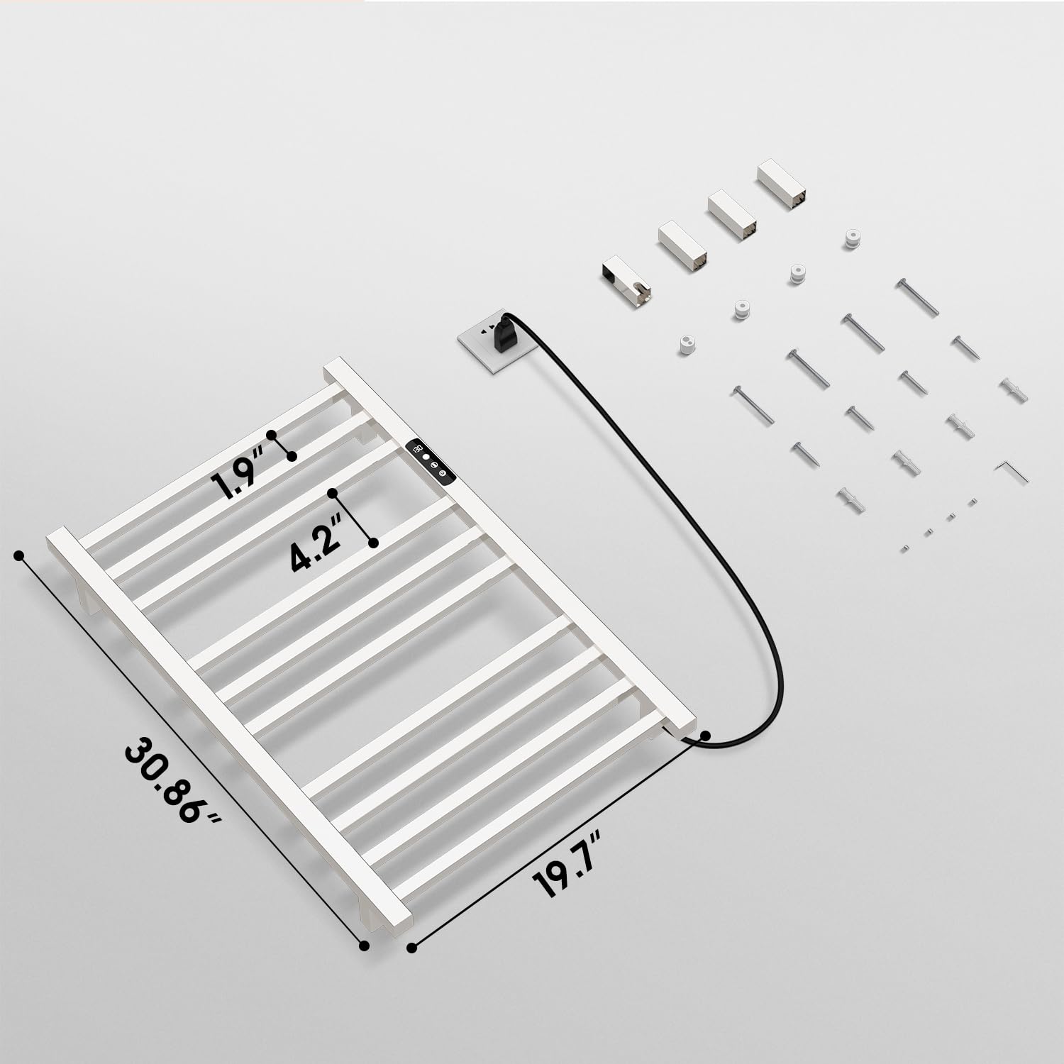 Colliford Towel Warmer,304 Stainless Steel Compact Towel Warmer Rack For Bathroom -10 Bars Wall Mounted Towel Heater With Intell