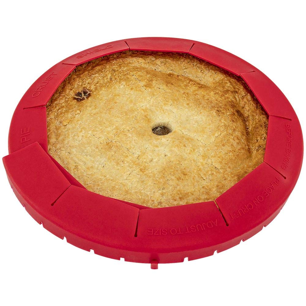 Southern Homewares Pie Crust Shield Adjustable Reusable Silicone Protective Cover Baking Tool Prevents Burnt Edges, Set Of 3