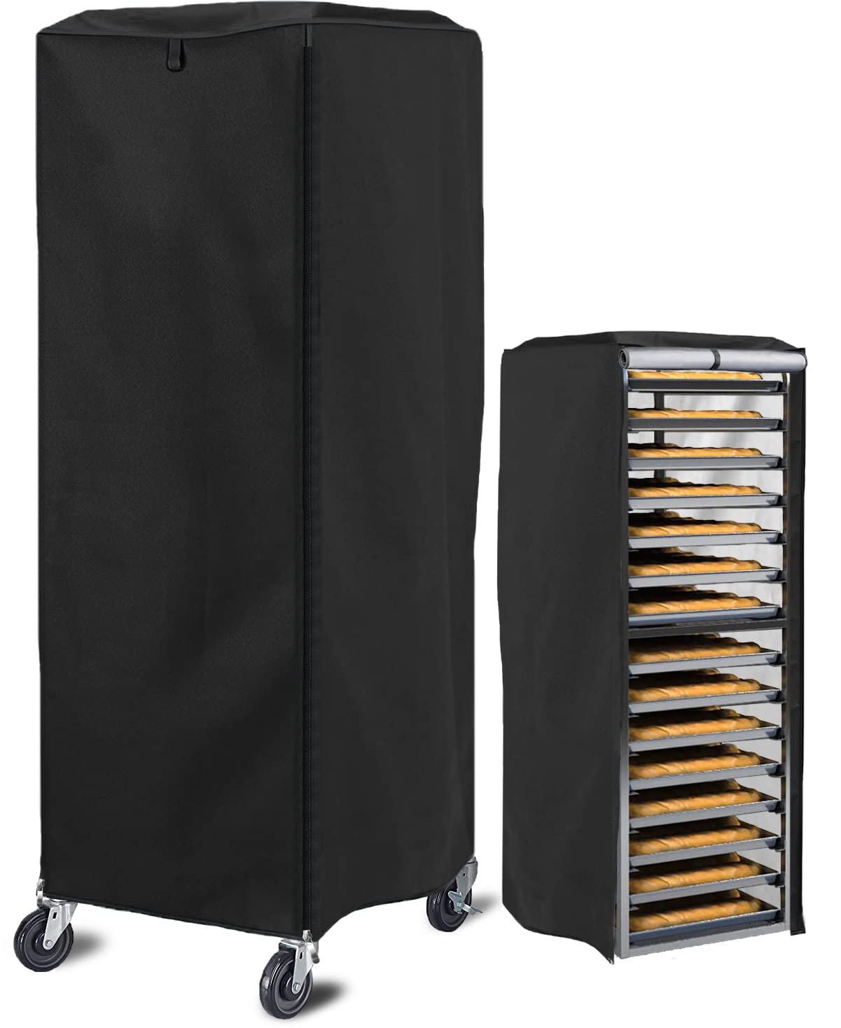 Sealcover Pan Rack Cover, High Density Waterproof And Dustproof Bread Rack Cover, 23''X28''X64'', Bakery Single Rack Covers.