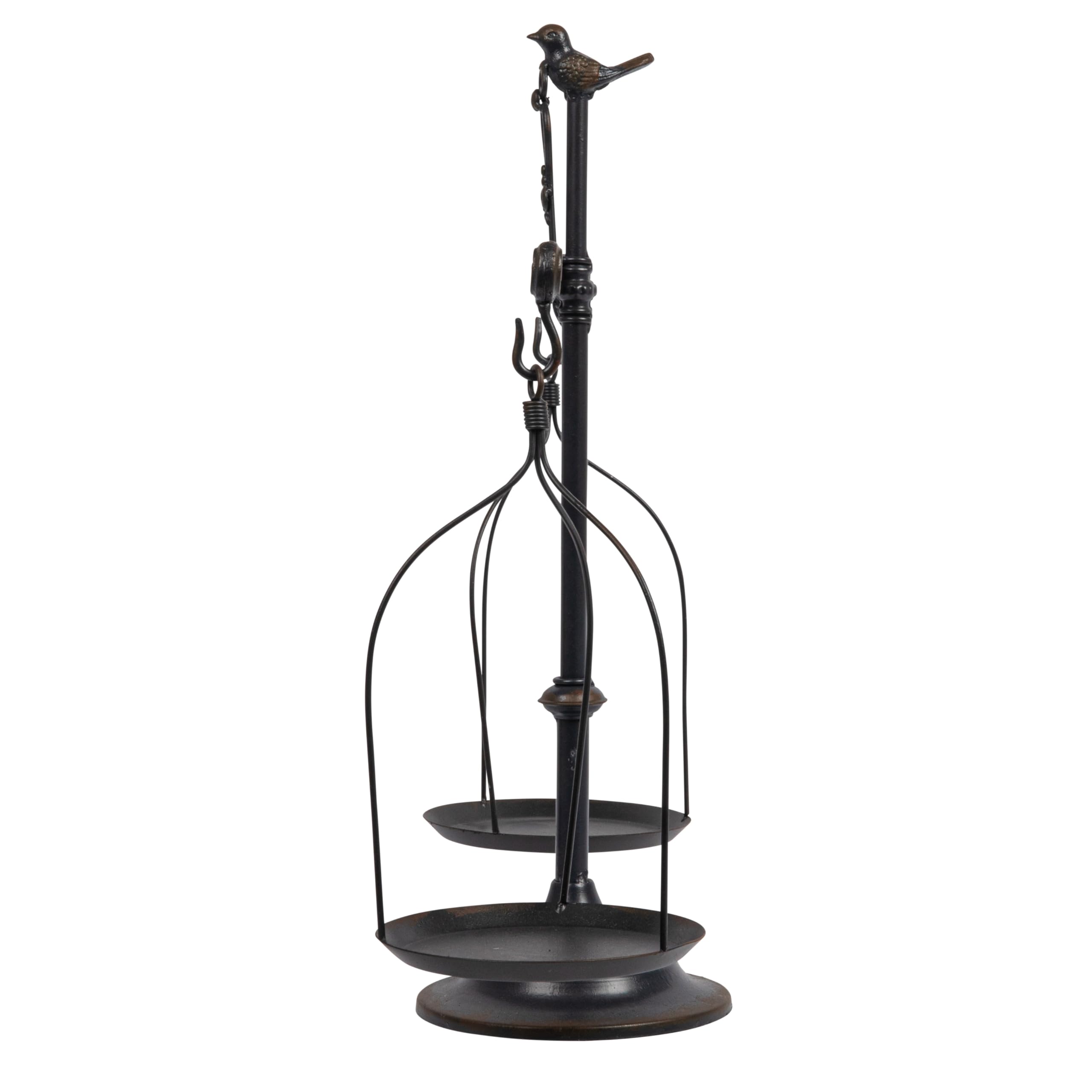 Creative Co-Op Black Decorative Antique Iron Balance Scale With Bird