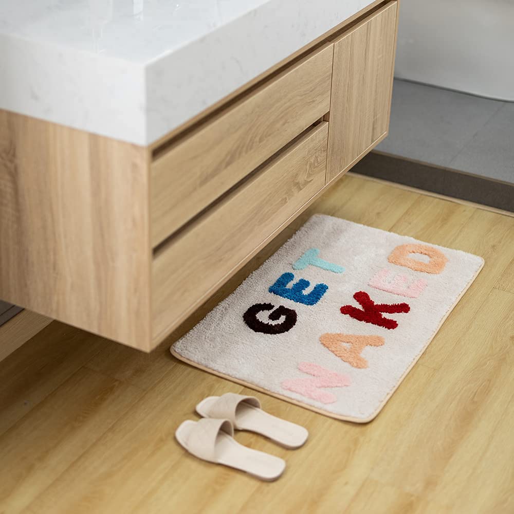 Abound Lifestyle Bath Mat, Cute Bath Mat, Fade Resistant Cute Bathroom Decor, Funny Tufted Microfiber Bath Rug, Machine Washable