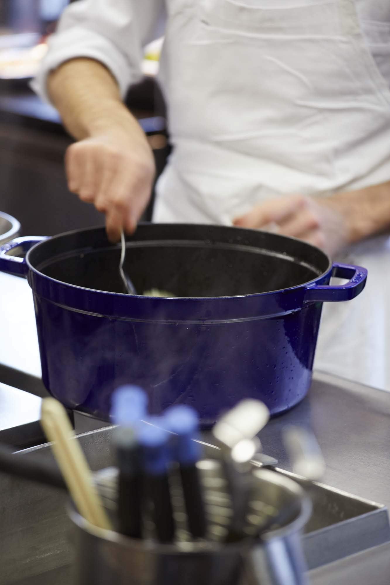 Staub Cast Iron 9-Qt Round Cocotte - Dark Blue, Made In France