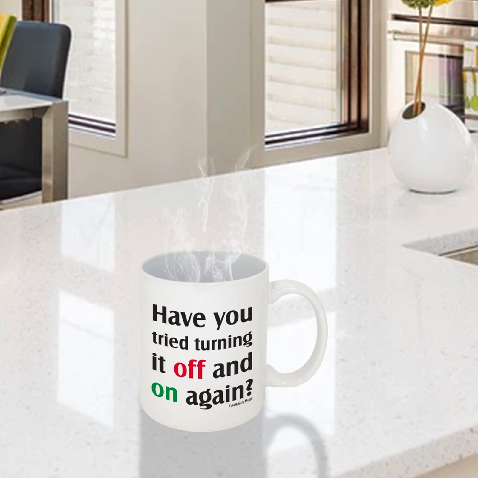 Funny Guy Mugs Have You Tried Turning It Off And On Again? Ceramic Coffee Mug - 11Oz - Ideal Funny Coffee Mug For Women And Men