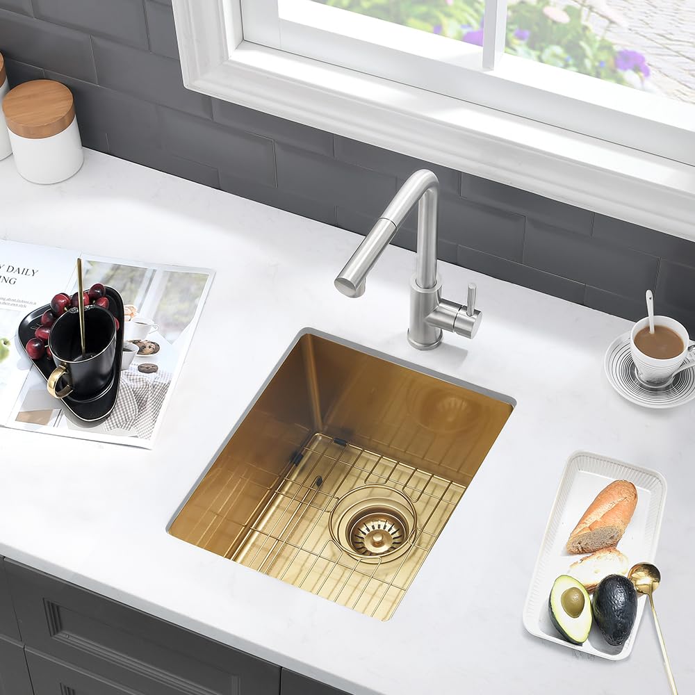 13 Black Bar Sink Undermount-Vasoyo 13X15 Inch Undermount Bar Sink Deep Bar Prep Sink 16 Gauge Black Stainless Steel Undermount