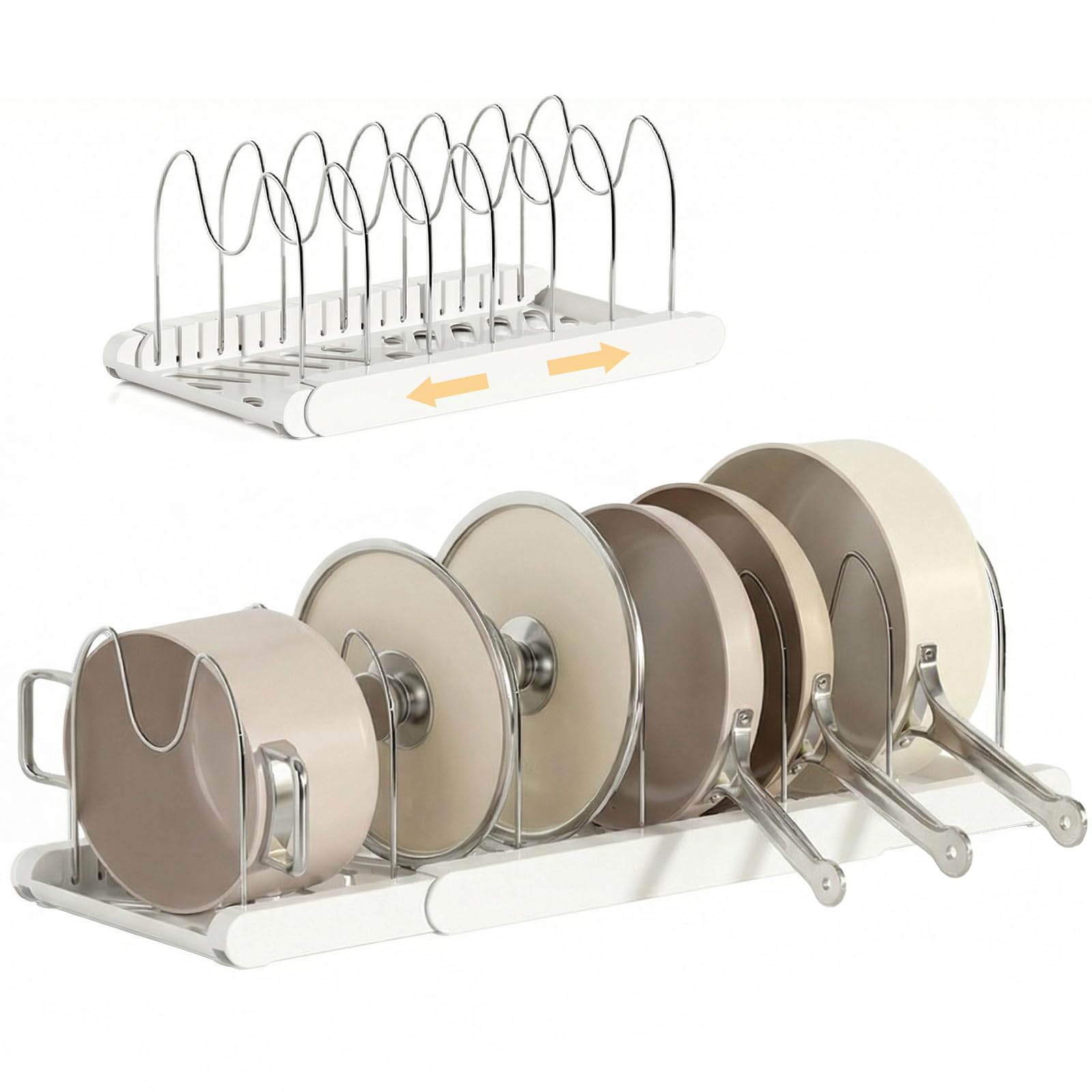 TOMSHUB Expandable Pots and Pans Organizer Under Cabinet