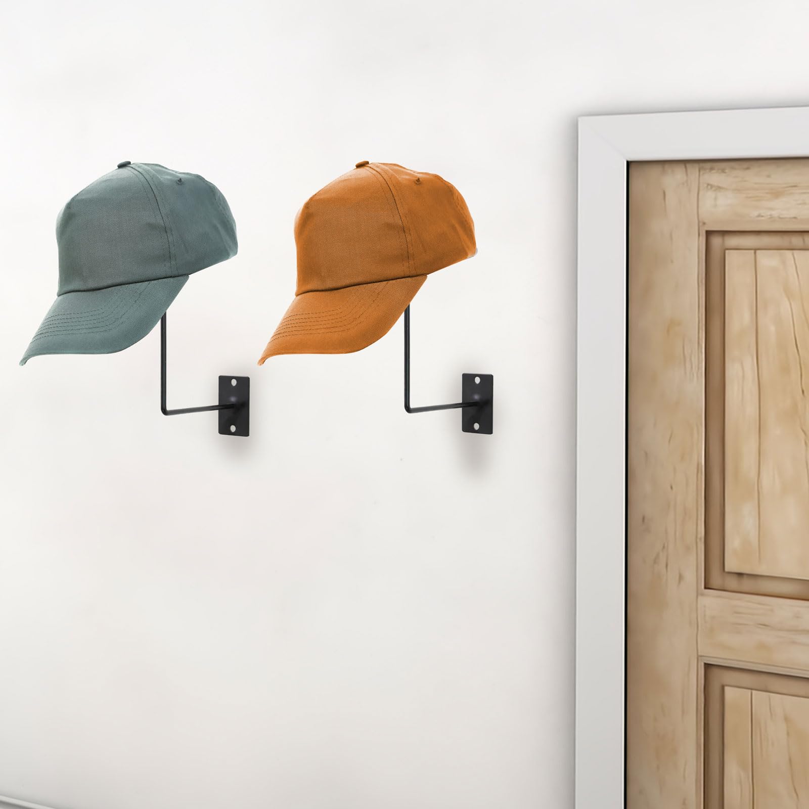 Ticikim Pack Of 4 Metal Hat Holder Wall Mounted Cowboy Hat Rack Hat Hanger For Wall Display, Cowboy Hat Holder Organizer Multifu