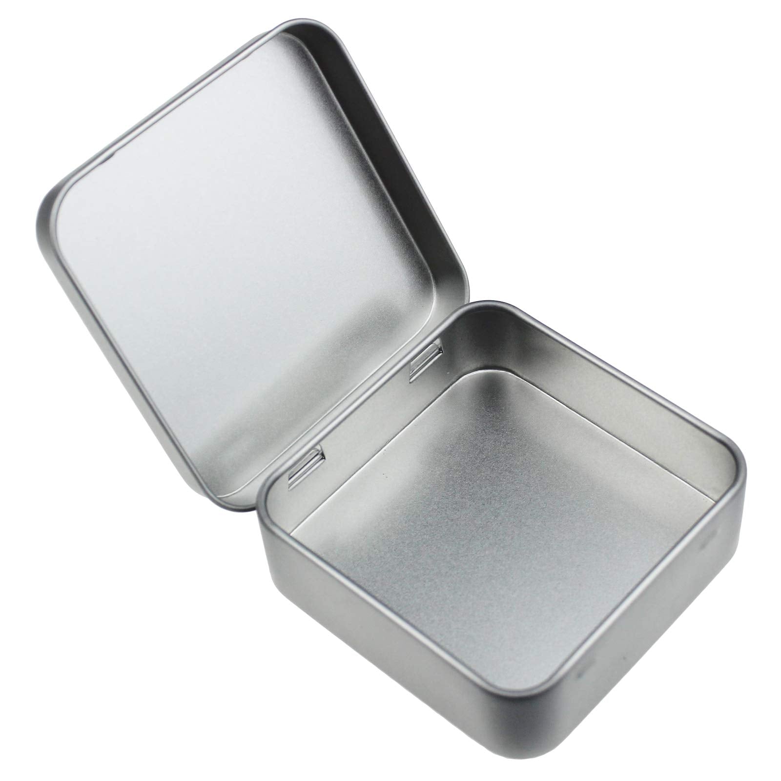 Goodma 12 Pieces Square Metal Empty Tins Home Storage Containers Organizer Mini Box With Hinged Lid, 2.76 X 2.76 X 0.79 Inch (Si