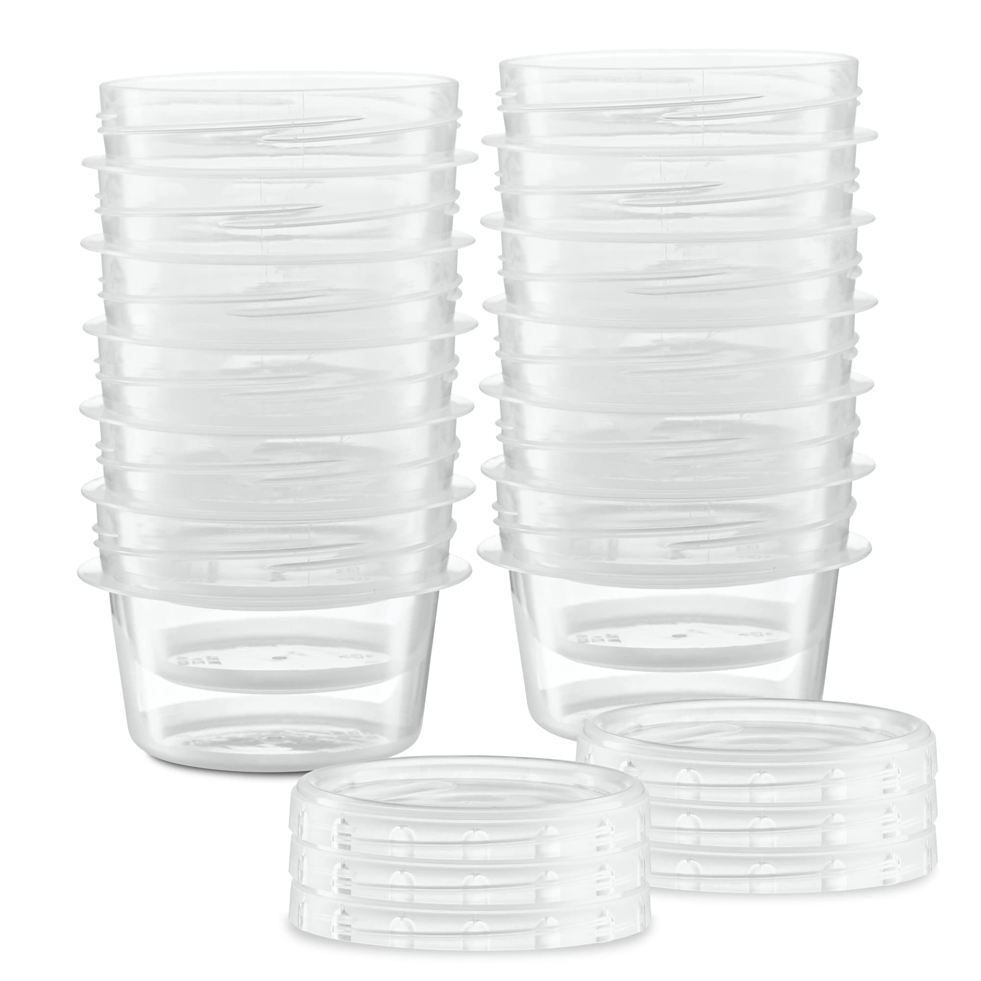 Elegant Disposables (4 Ounce 10 Pack) Clear Twist cap Containers Clear with Screw on Lids Twist Top Food Storage Freezer Containers