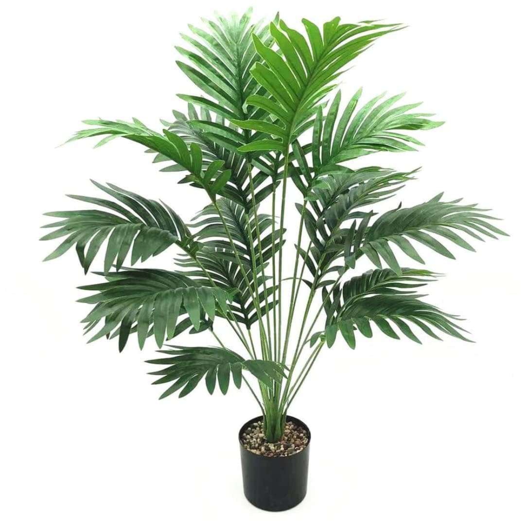 Bk Mart Polyester Natural Looking 18 Leaves Areca Palm | Ornamental Plant For Interior | Indoor Tropical Plant For Home/Shop/Off