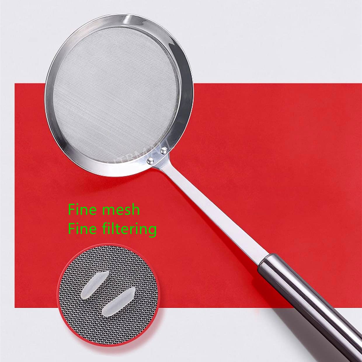 3Pcs Skimmer Spoon(Small, Medium, Large), Stainless Steel Spider Strainer Skimmer Spoon Grease Fine Mesh Strainer Skimmer Spoons