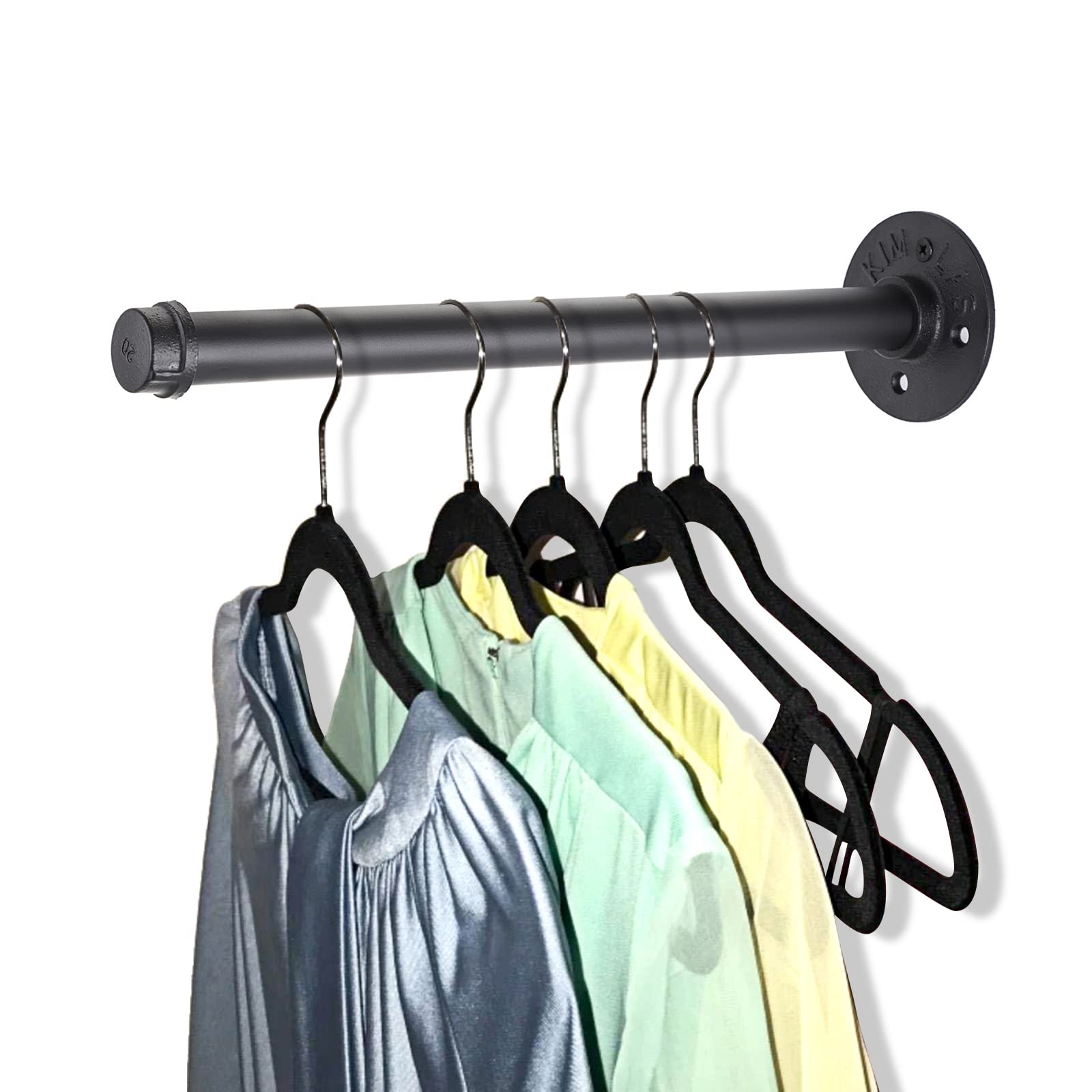 Sumnacon 2 Pack 14 Industrial Pipe Wall Mounted Clothing Rack Bar -- Metal Garment Bracket Frame