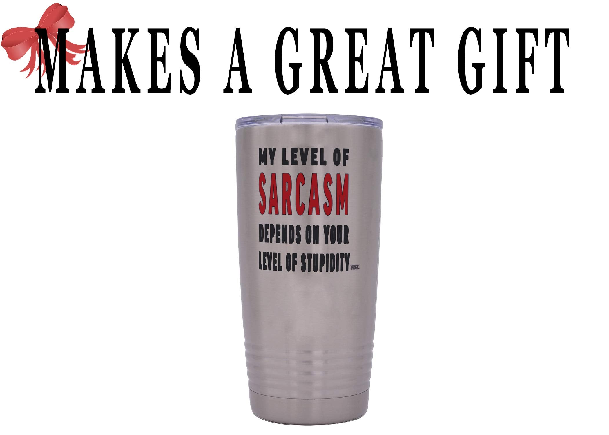 Rogue River Tactical Funny Sarcastic Office Work 20 Oz. Travel Tumbler Mug Cup W/Lid Vacuum Insulated Hot Or Cold Level Of Sarca