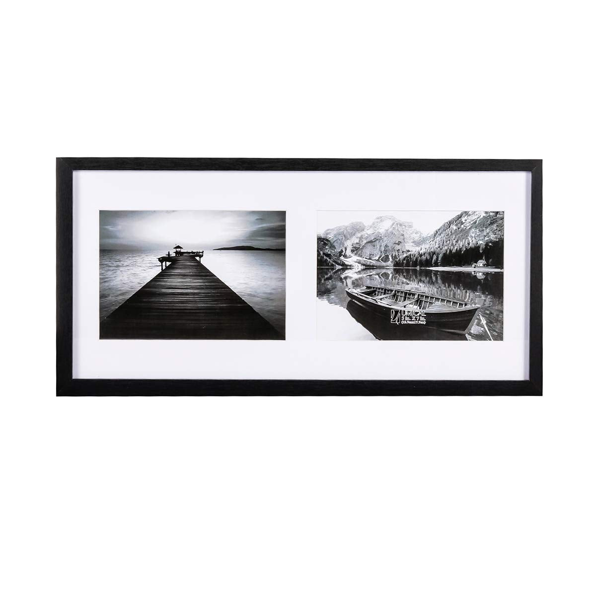 UMICAL 5x7 Picture Frame 2-Opening Collage Picture Frames Gallery Style Black Wood Landscape Photo Frames with HD Plexiglass for