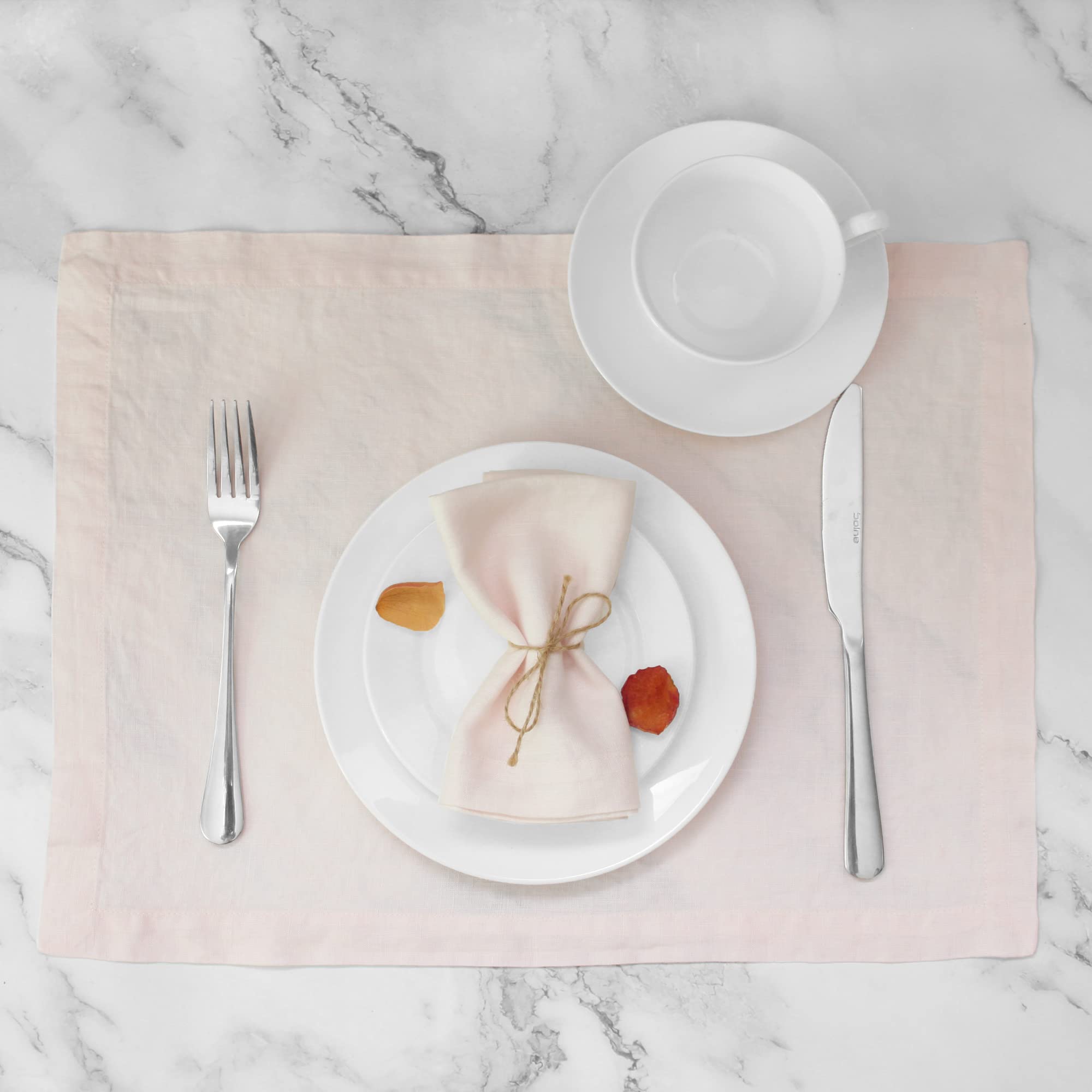 L Linen World 100% Linen Dinner Napkins 20x20Inch Set of 4 Valentines Napkins Soft and Durable Natural French Flax Cloth Napkins(Blush Pink)