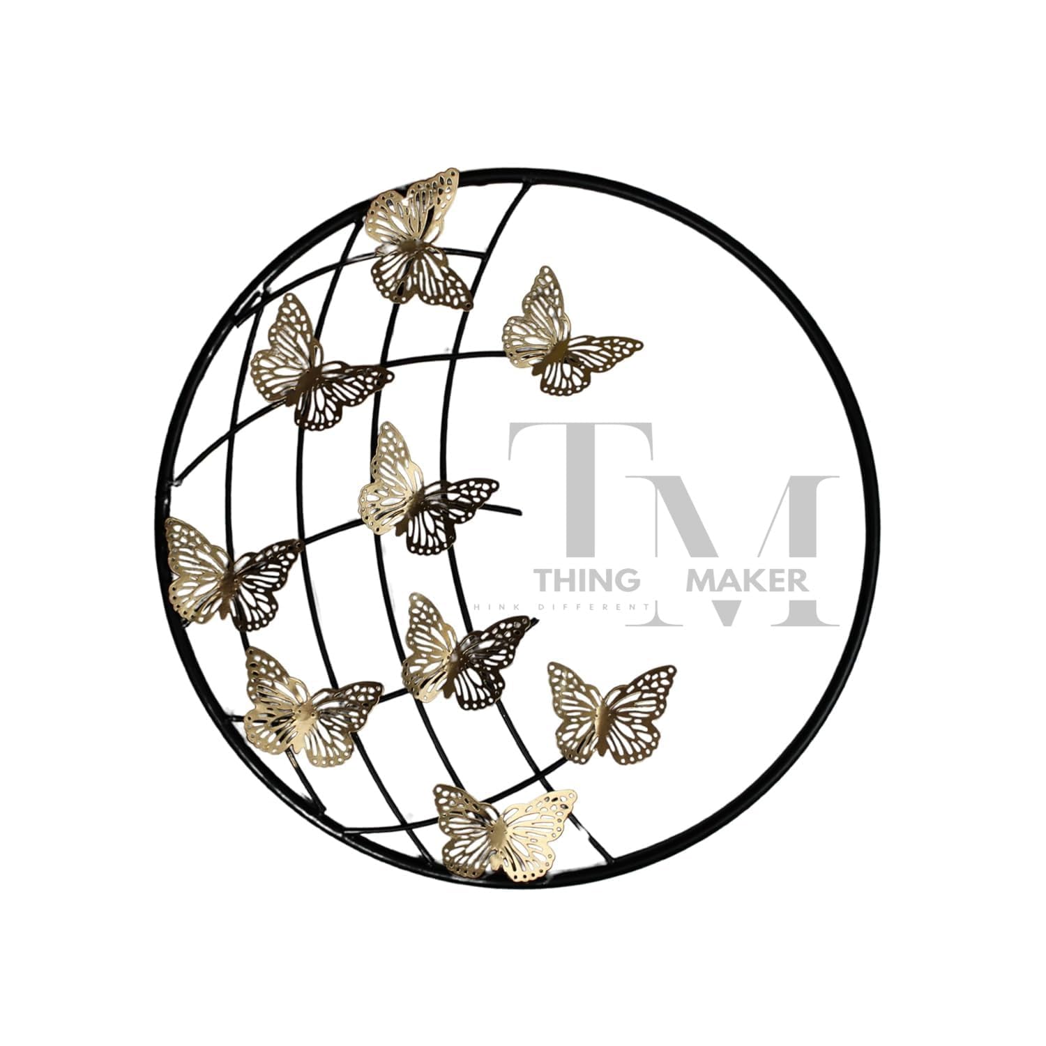 Thing Maker Metal Wall Decor Items, Wall Hanging Sculpture | Metal Abstract Butterfly Wall Art For Home Decoration, Living Room,