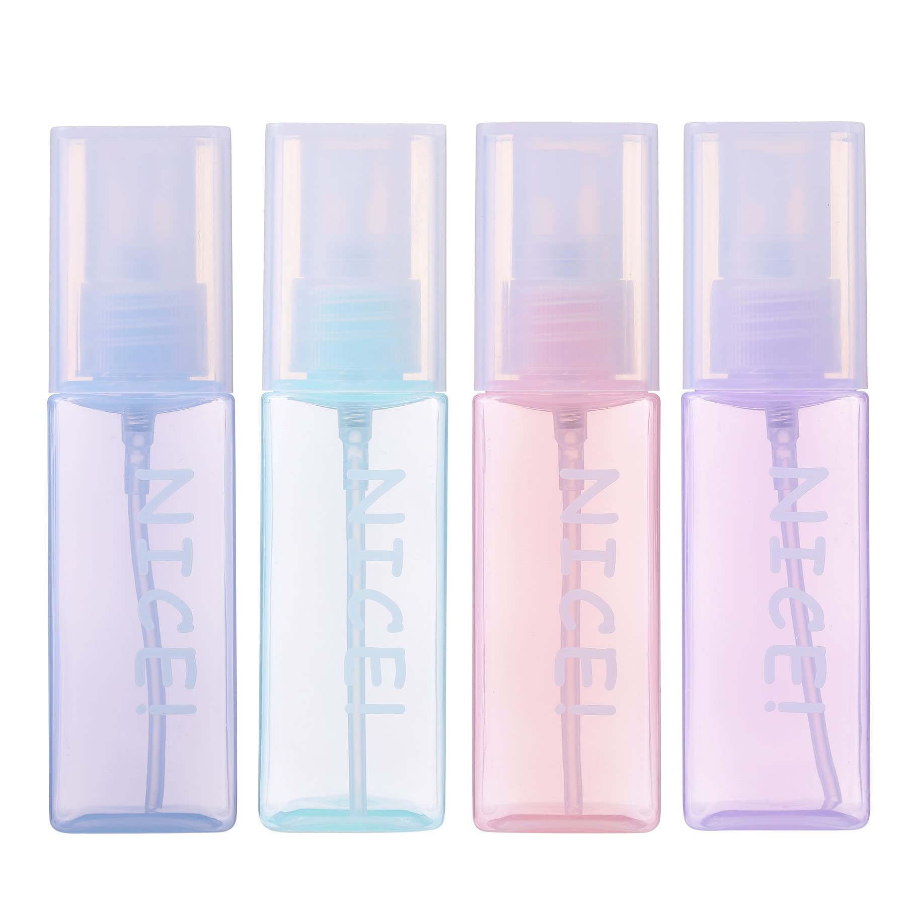 Textention Plastic Spray Bottles 1.7Oz / 50Ml - Empty Fine Mist Plastic Mini Travel Bottle Set Small Refillable Liquid Container