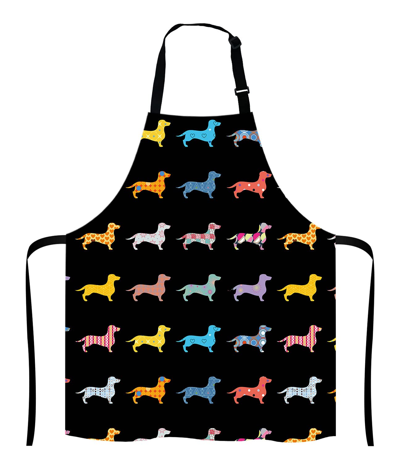 Colorful Dogs Apron, Dachshund Apron For Women And Men, Adjustable Kitchen Chef Apron For Cooking Baking - Cute Birthday, Annive