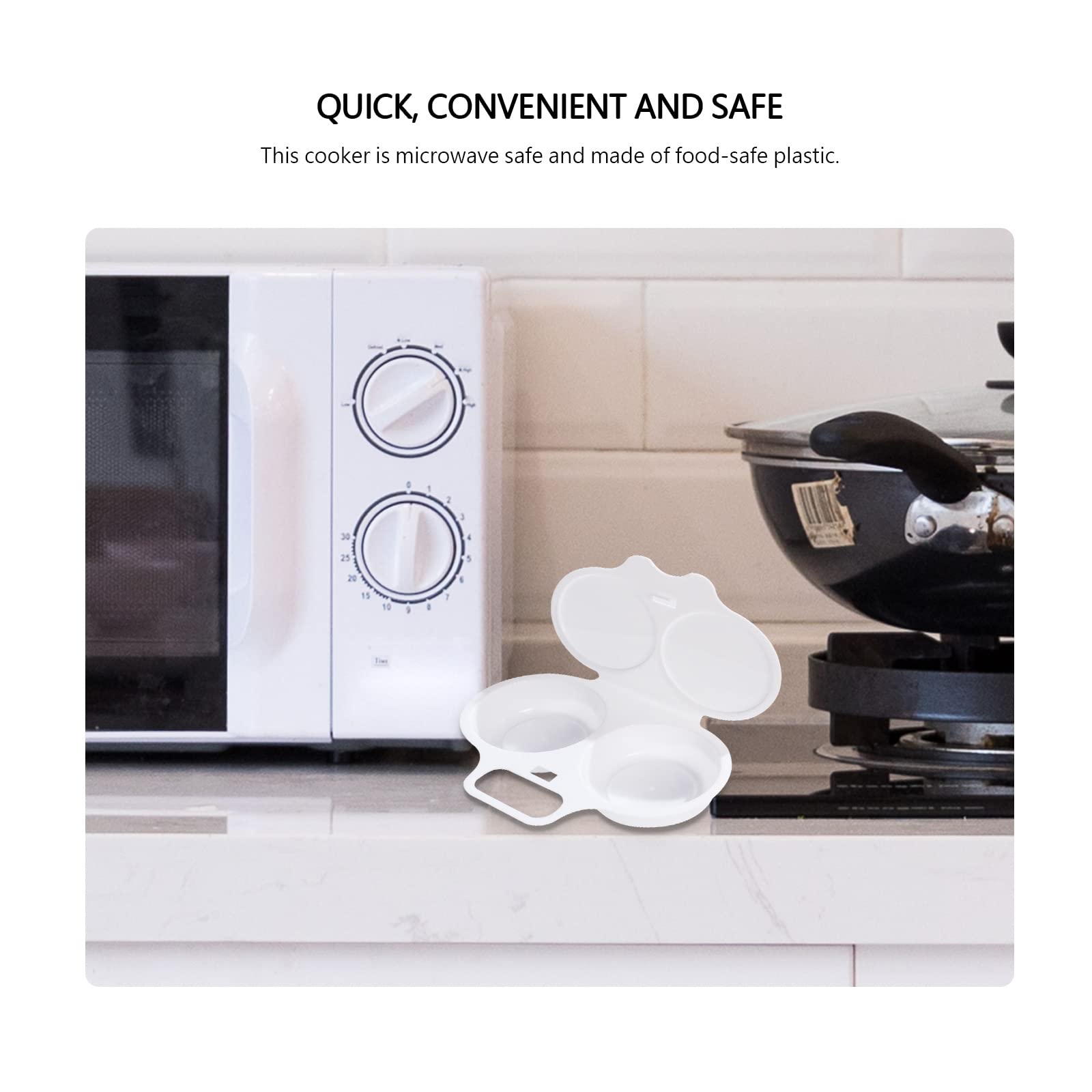 Microwave Egg Maker With 2 Cavity, Kitchen Essentials Food Grade Cooking Ware, Microwaveable And Easy To Cook In 45 Seconds