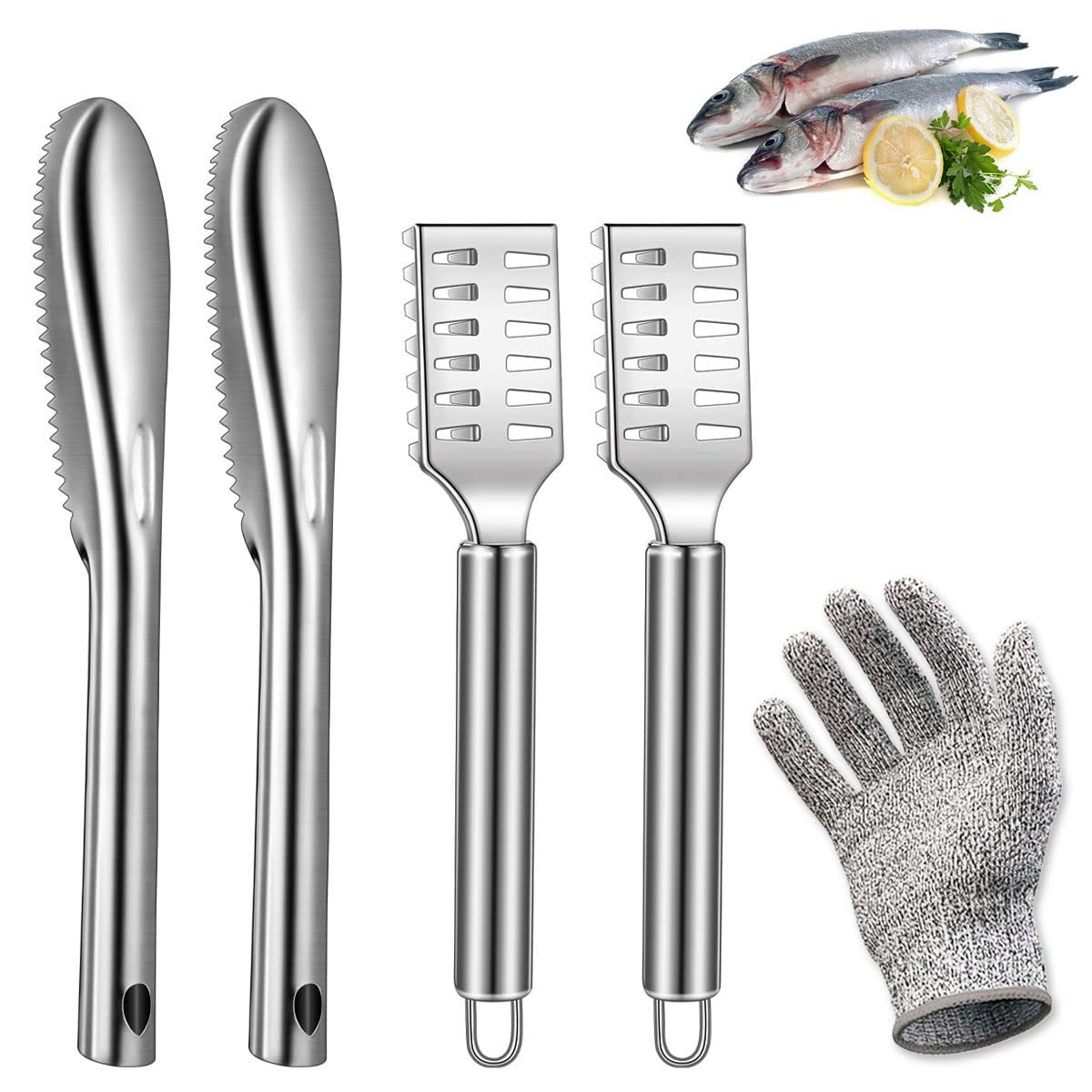 Fish Scaler Stainless Steel Fish Scaler Remover No Mess Easily Remove Fish Scales,Fish Skin Scraper For Kitchen Fish Cleaning Ki