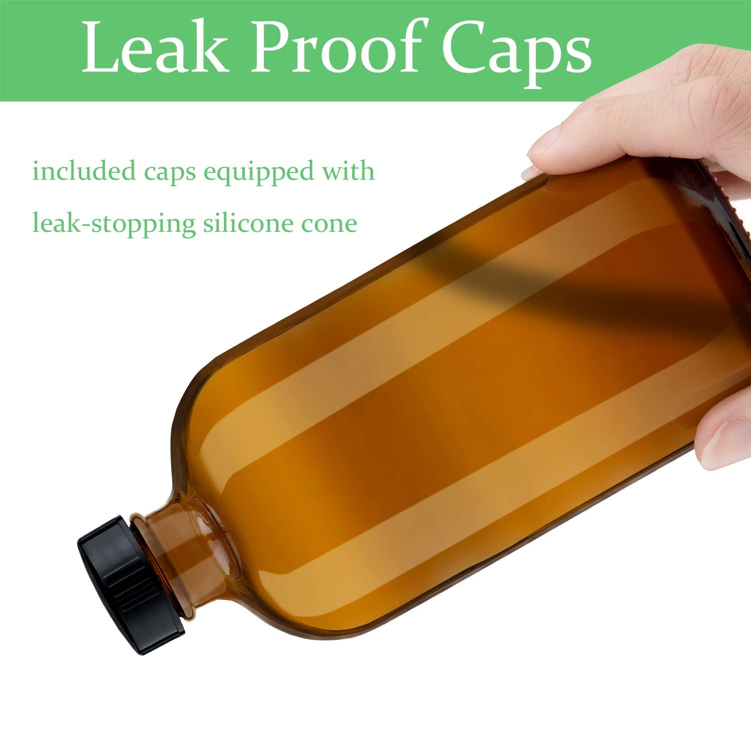 Amber Glass Spray Bottles 16 Oz Pump Bottle (2 Pack) Refillable Cosmetic Containers Brown Mist & Stream Mister For Essential Oil