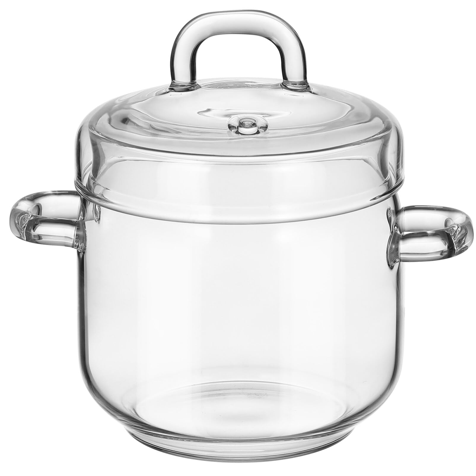 Vosarea Glass Saucepan With Lid 350Ml Clear Glass Stew Pot Heat Resistance Stovetop Cookware For Pasta Noodle Soup Milk