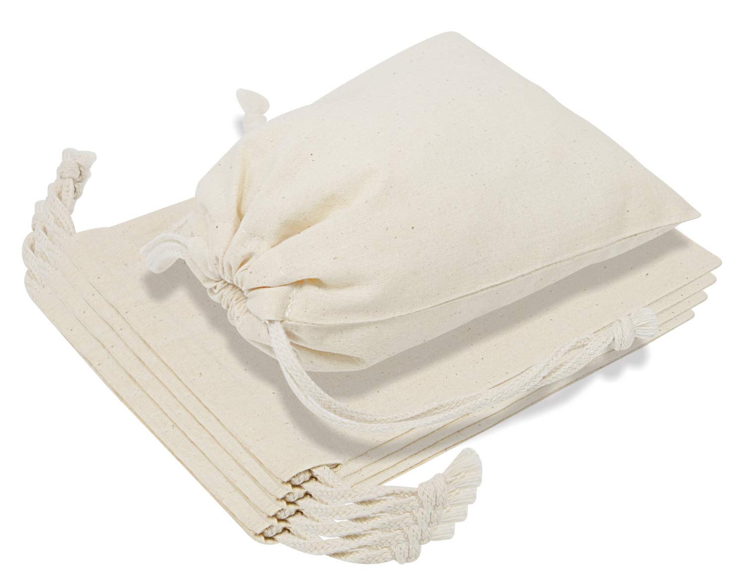 TOPDesign 10Pack 10 x 12 Reusable Produce Bags, Muslin Bags with Drawstrings for Shopping & Storage, 100% Natural Cotton 