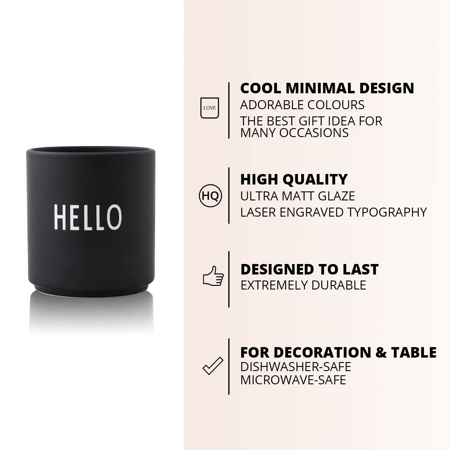 Design Letters Favourite Cup 11 Oz  Coffee Mugs Ceramic  Coffee Cup Design in Denmark  Tea Cup with Engraved Words  Tea Mug for