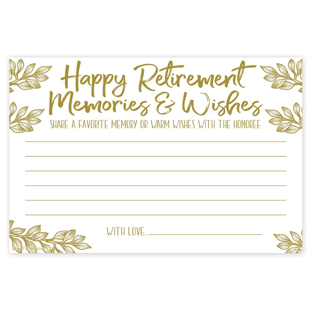 M&H Invites Retirement Memories And Wishes Cards (50 Count) - Retirement Party Activity