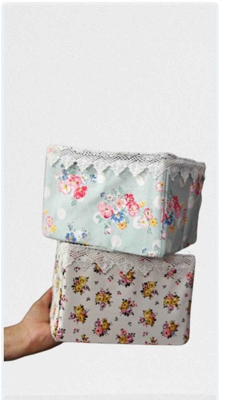 Atipriya Set Of 6 Small Storage Box, Foldable Cloth Storage Basket Wardrobe Organisers Mini Basket,Baby Things Organizer Multipu
