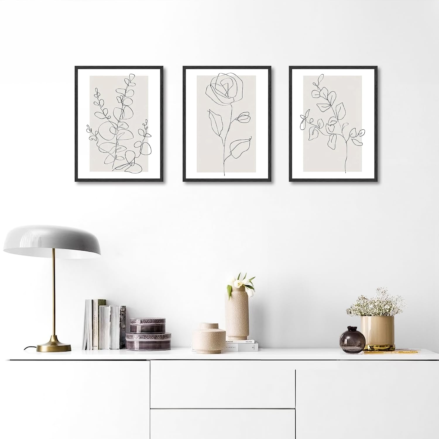 Dazzlewall Abstract Botanical Wall Decor Poster Minimalist Flower Line Wall Poster For Bedroom Living Room Decor 12X16 In Unfram