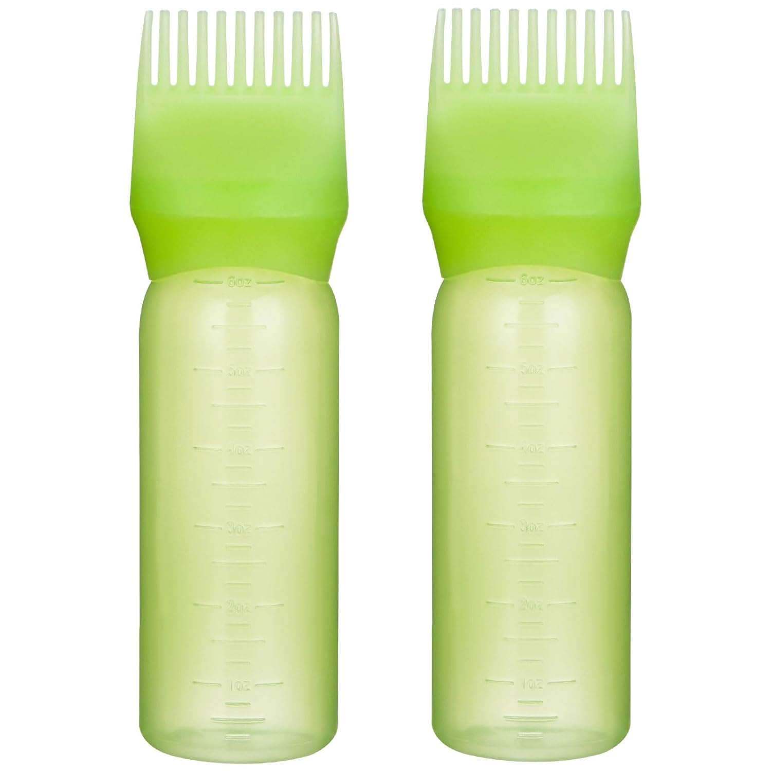 Yebeauty Root Comb Applicator Bottle, 2 Pack 6 Ounce Hair Oil Applicator Bottle for Hair Dye Applicator Brush with Graduated Sca