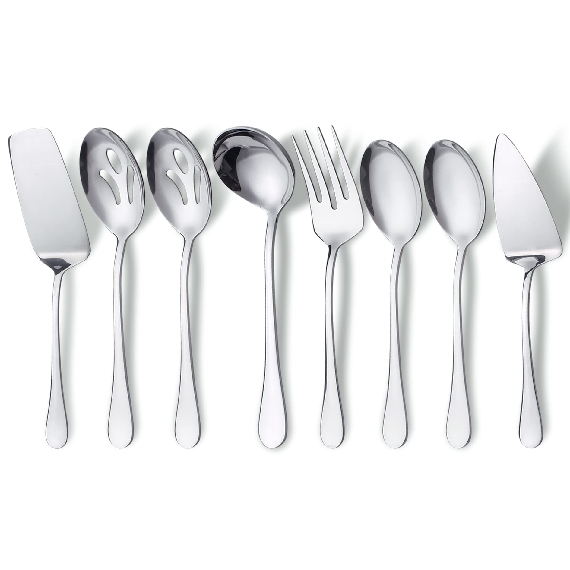 Hohscheid Serving Utensils Set Include Large Serving Spoons Slotted Serving Spoons Serving Forks Soup Ladle And Pie Server Buffe