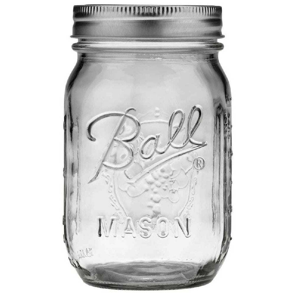 Ball Pint Jar, Regular Mouth, Set Of 12, (16 Oz)