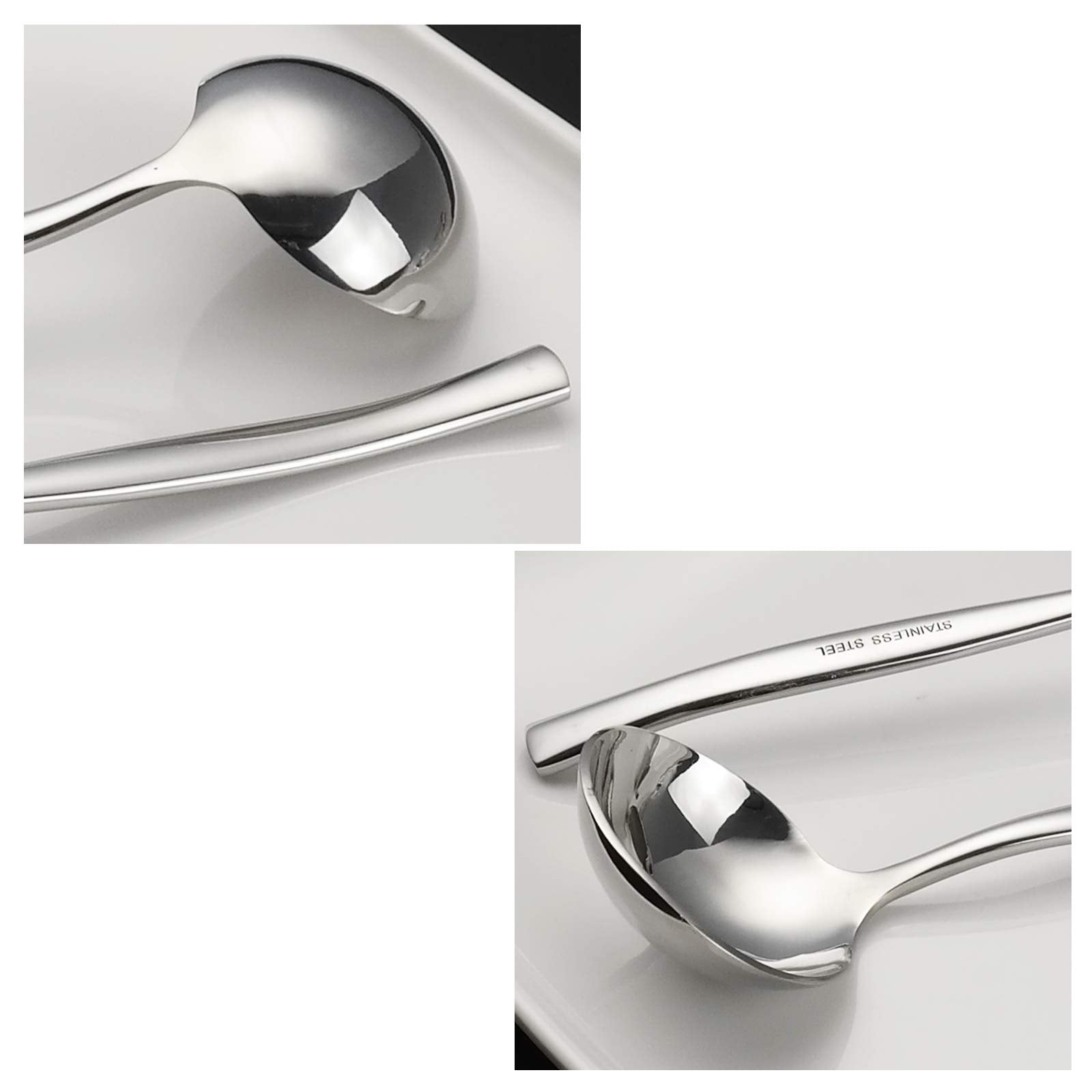 Nicesh 3 Piece Stainless Steel Gravy Ladle, Kitchen Small Table Ladle