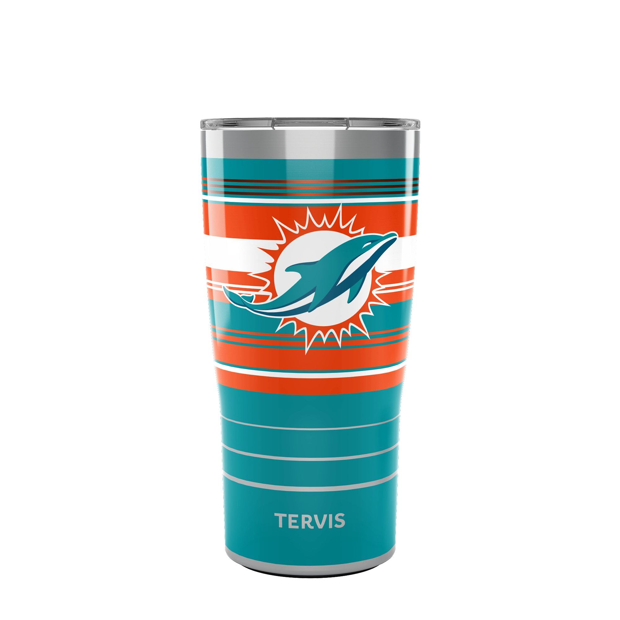 Tervis Traveler NFL Miami Dolphins - Hype Stripes Triple Insulated Insulated Tumbler Travel Cup Keeps Drinks Cold & Hot, 20oz, S