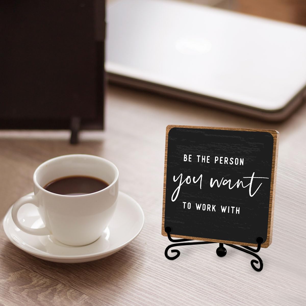 Inspirational Office Decor, Be The Person You Want to Work With Plaque, Office Gifts for Women Men Coworker, Motivational Office