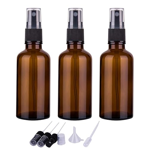 2oz Amber Glass Spray Bottles for Essential Oils  Small Empty Spray Bottle  Fine Mist Spray  Set of 3