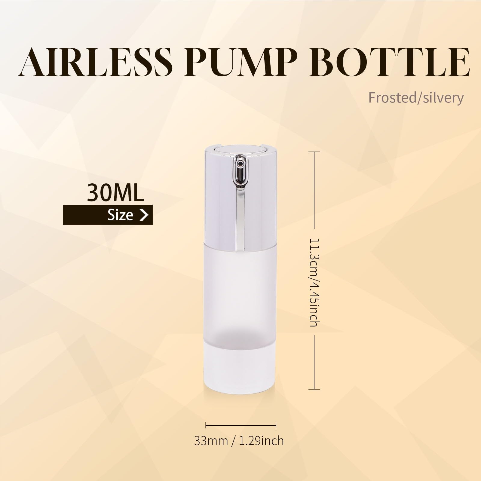 Ajltpa 6Pcs 1Oz 30Ml Frosted Transparent Airless Pump Bottles With Funnel, Travel Size Vacuum Dispenser Refillable Cosmetic Cont