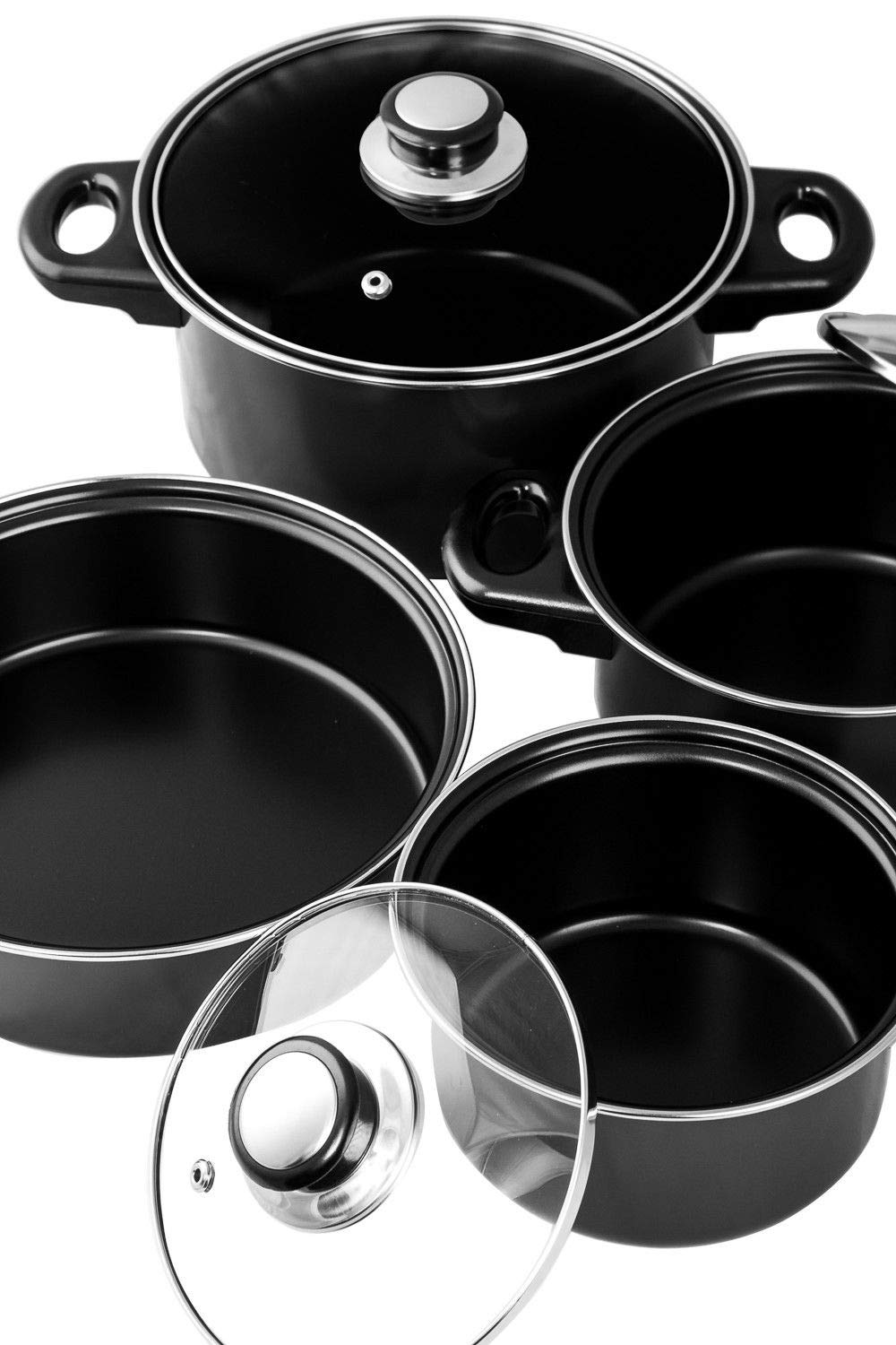 Imperial Home 7 Pc Carbon Steel Nonstick Cookware Set, Pots & Pans Set, Dishwasher Safe Cookware Set, Cooking Set, Kitchen Essen