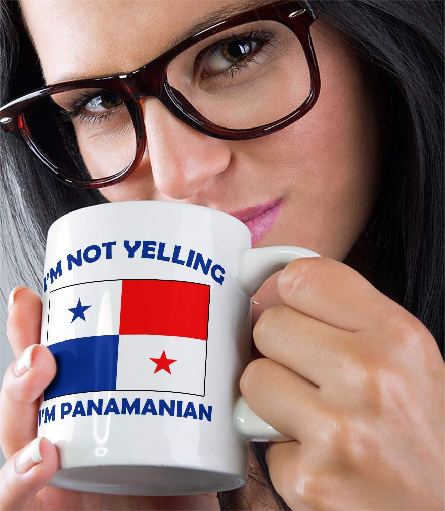 I 'M Not Yelling I Am Panamanian Panama Panamanians Ceramic Coffee Tea Mug Cup Holiday Christmas Hanukkah Gift For Men & Women