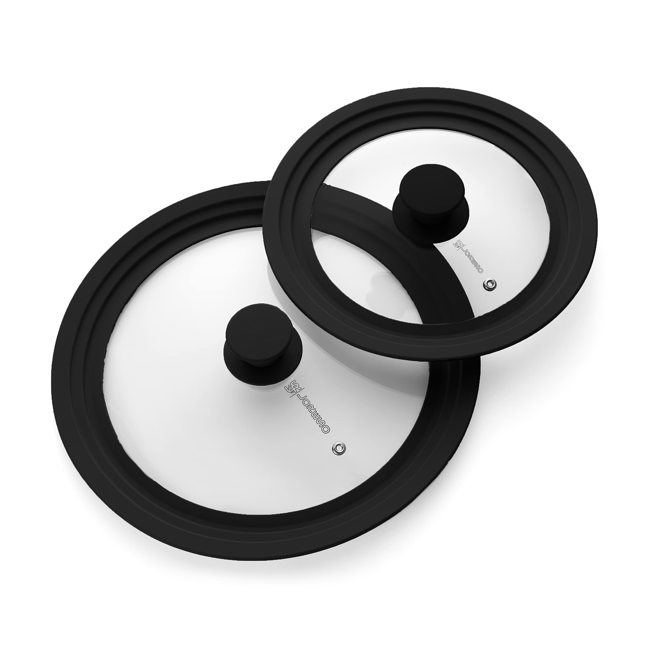 Universal Silicone Glass Lid Set For Pots Pans & Skillet Size 7, 7.5, 8, 8.5, 9, 9.5,10, 10.5,11 & 11.5 '' Inches, Tempered Glas